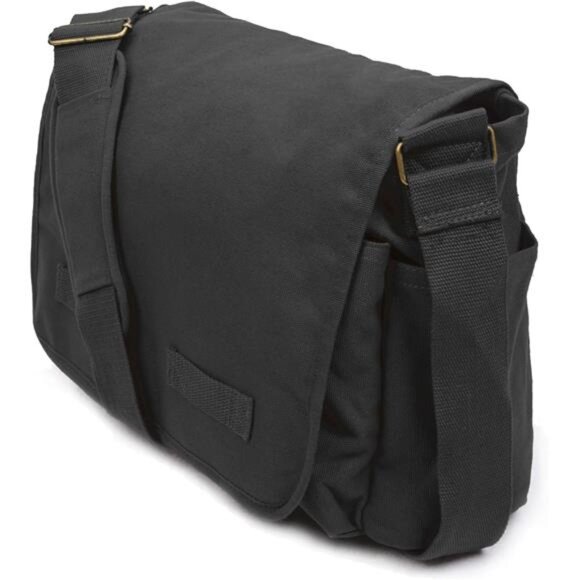 vintage canvas messenger bag large shoulder bag travel crossbody heavy duty tote - Picture 4 of 8